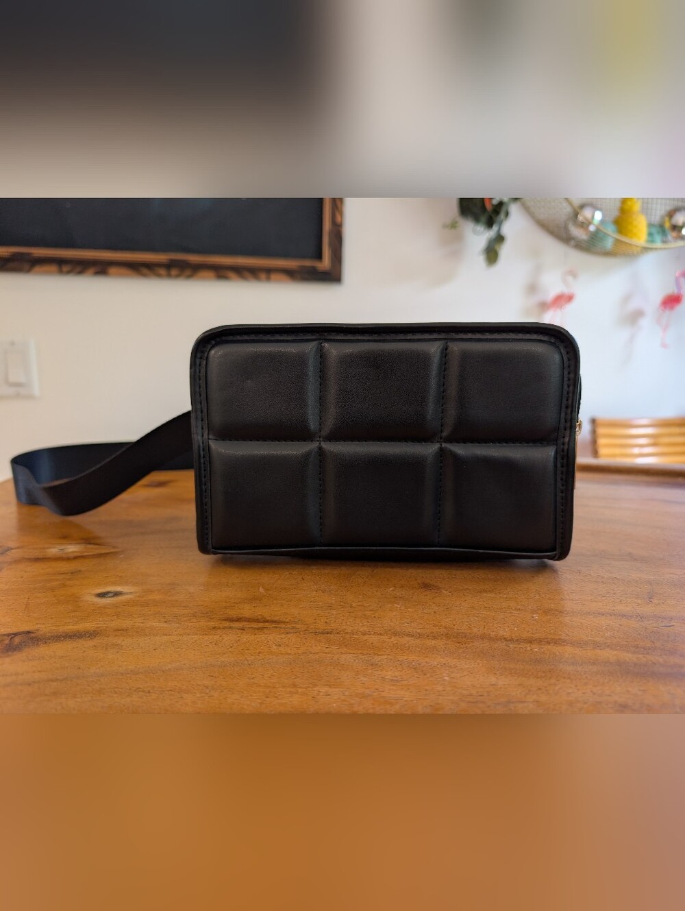 Amanda Uprichard Black Quilted Waist Belt Bag